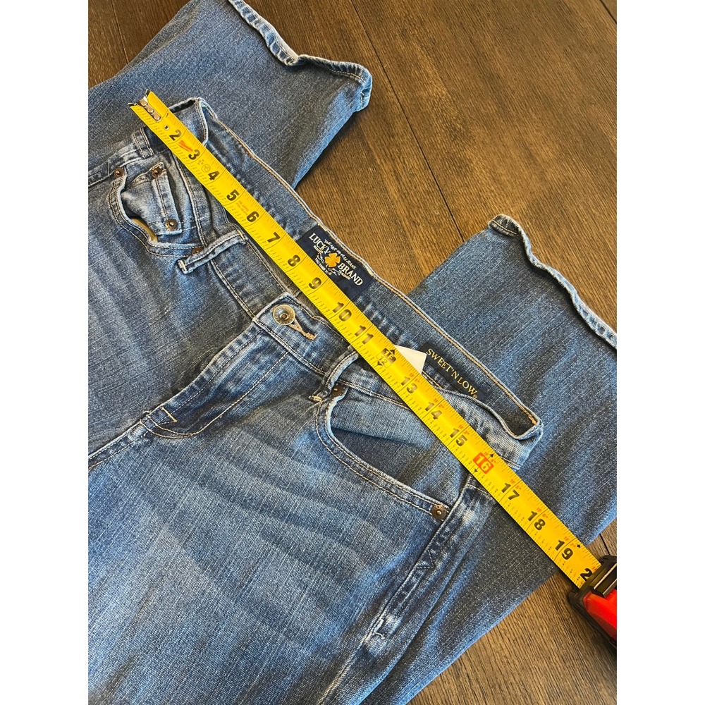 Lucky Brand Sweet N Low Ankle Jeans Women Size 12 Medium Wash Flare Leg - Picture 7 of 8